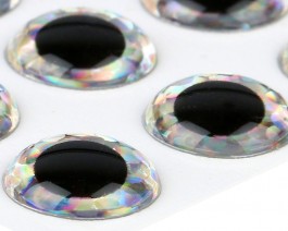 3D Epoxy Eyes, Holographic Silver, 7 mm